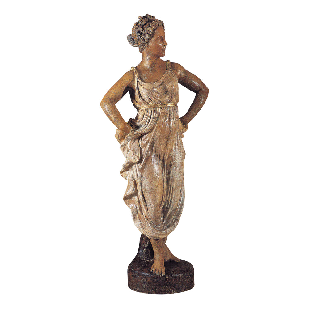 STATUE WITH FLOWERS' GARLAND