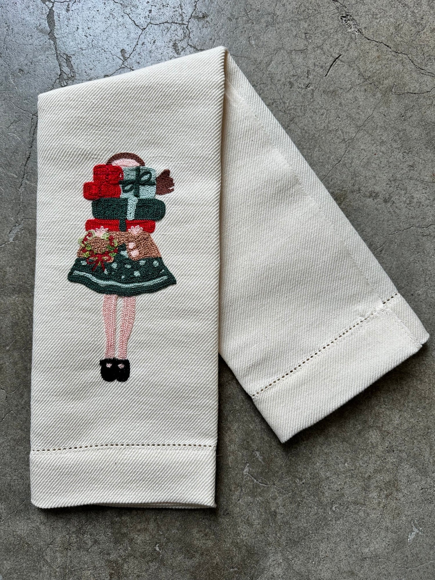CHRISTMAS GUEST TOWEL EMBROIDERED