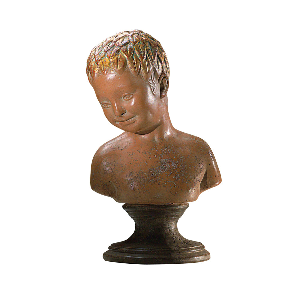 GIRL'S BUST WITH LEAVES ON BASE