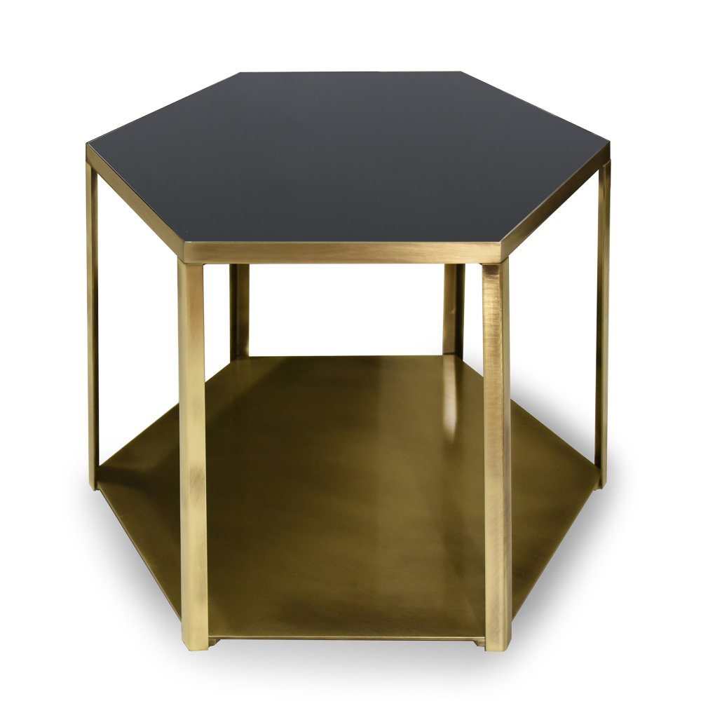 MEL - SIDE TABLE WITH GLASS TOP