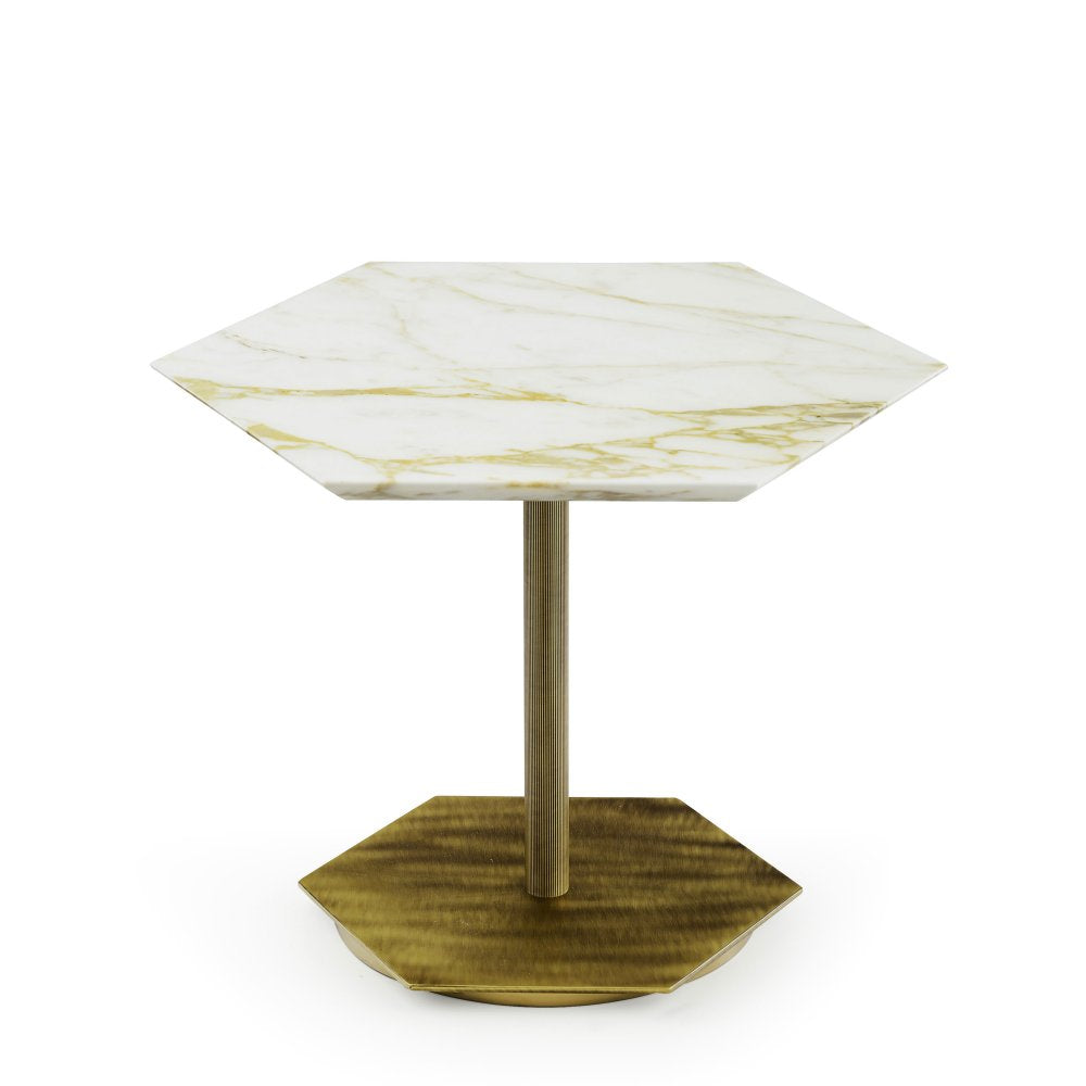 TED - LOW SIDE TABLE WITH MARBLE TOP