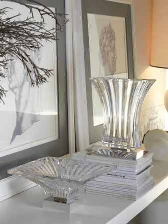 Crystal and silver vase and centerpiece
