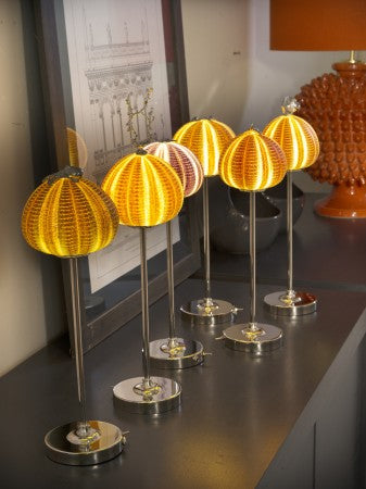 Nikel plated brass led Rich-o table lamp with sea urchin