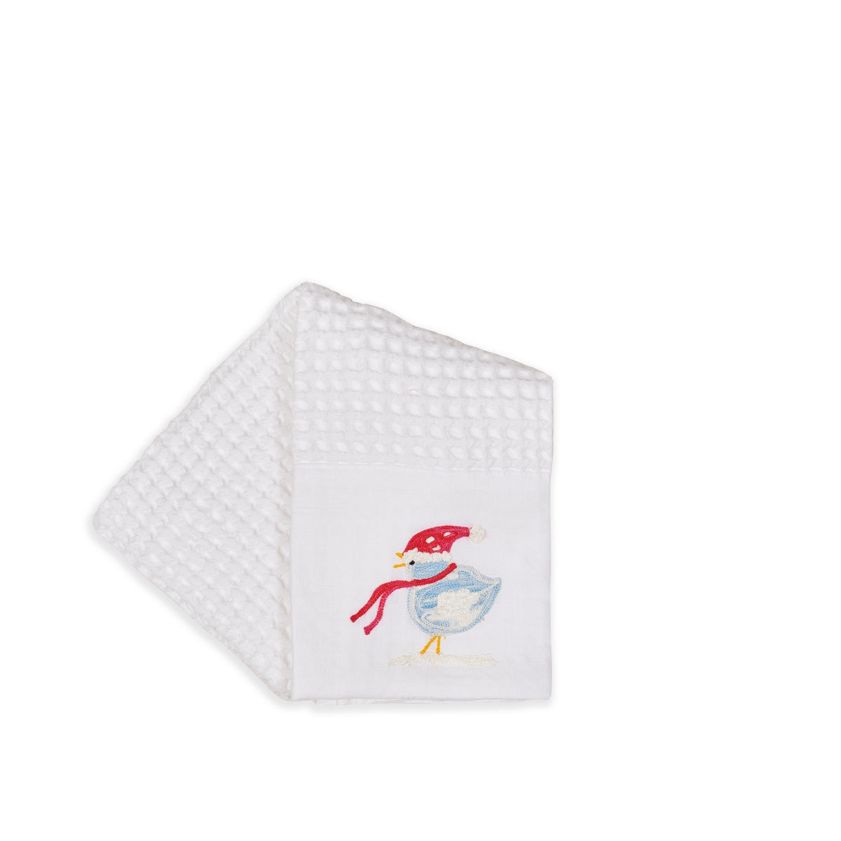 LITTLE BIRD WITH SCARF - Guest and Face towel in soft honey comb fabric