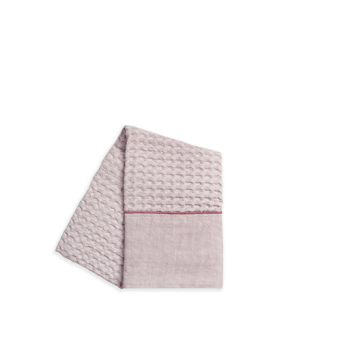 WAFFLE TOWELS WITH PUNTO PERUGIA STITCHING