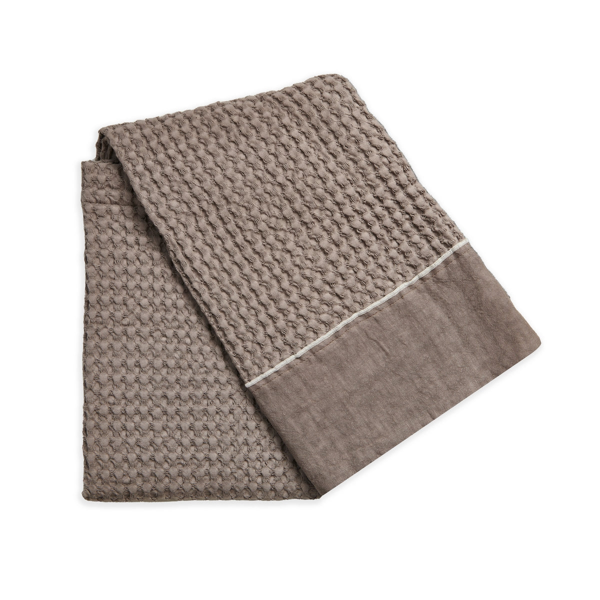 WAFFLE TOWELS WITH PUNTO PERUGIA STITCHING