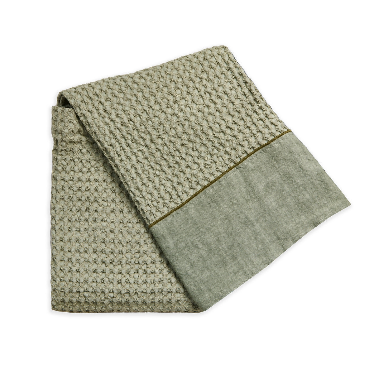 WAFFLE TOWELS WITH PUNTO PERUGIA STITCHING