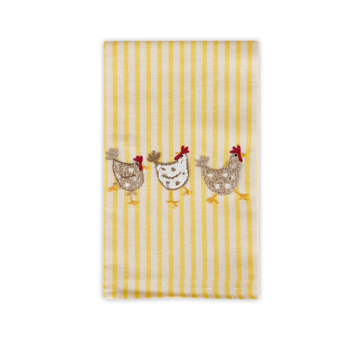 CHICKENS - EMBROIDERED KITCHEN TOWEL