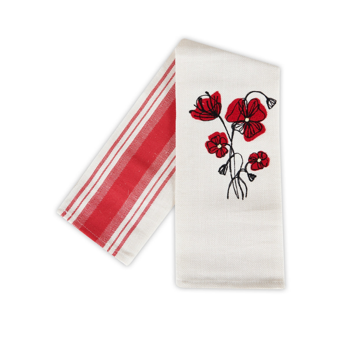 POPPIES - EMBROIDERED KITCHEN TOWEL