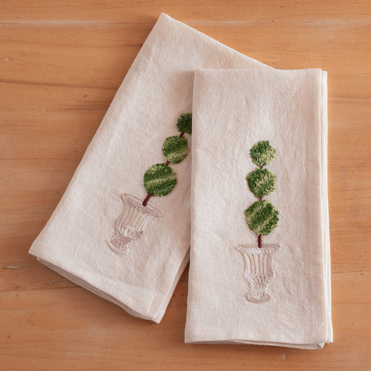 ITALIAN GARDEN - Set of 2 embroidered napkins