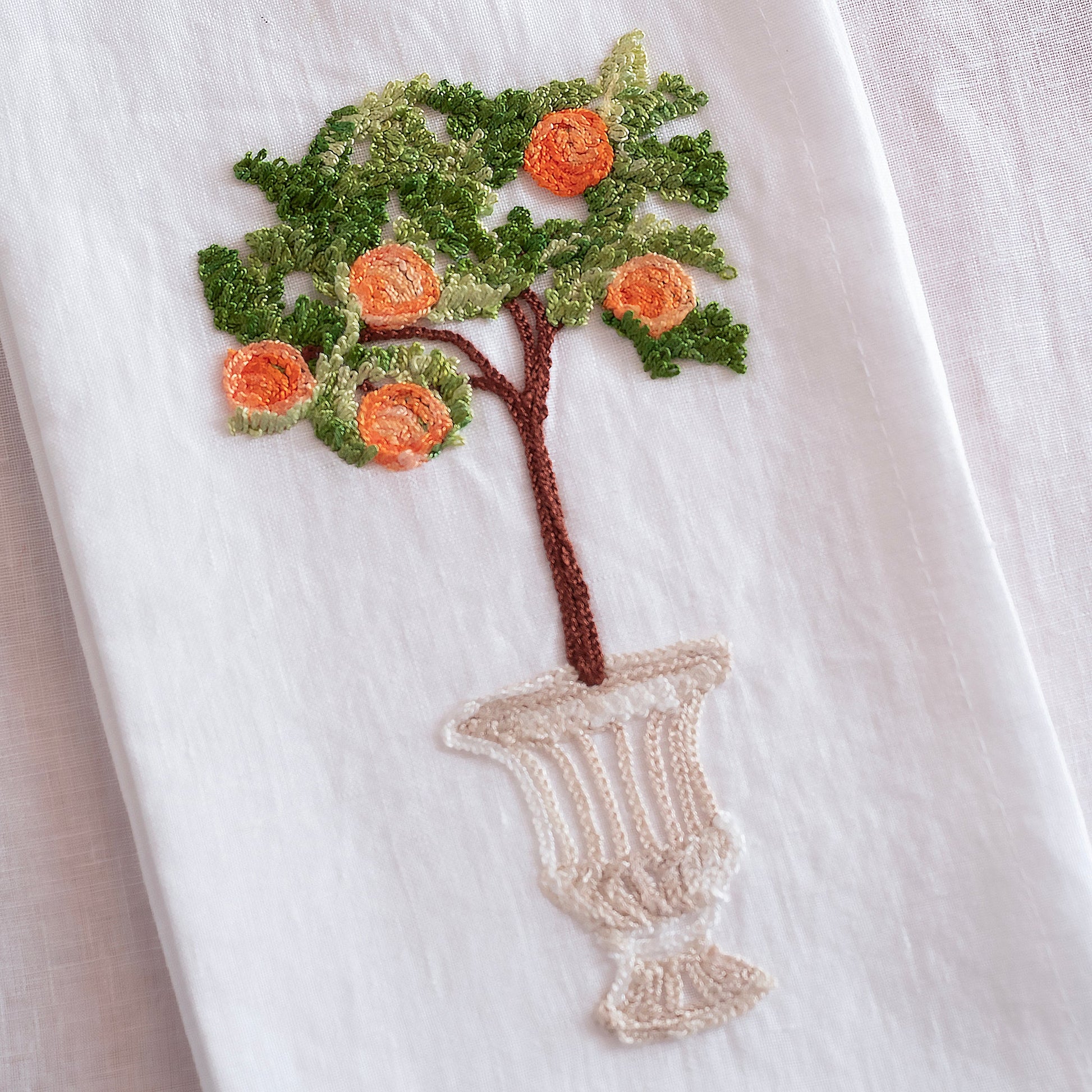 ITALIAN GARDEN - Set of 2 embroidered napkins