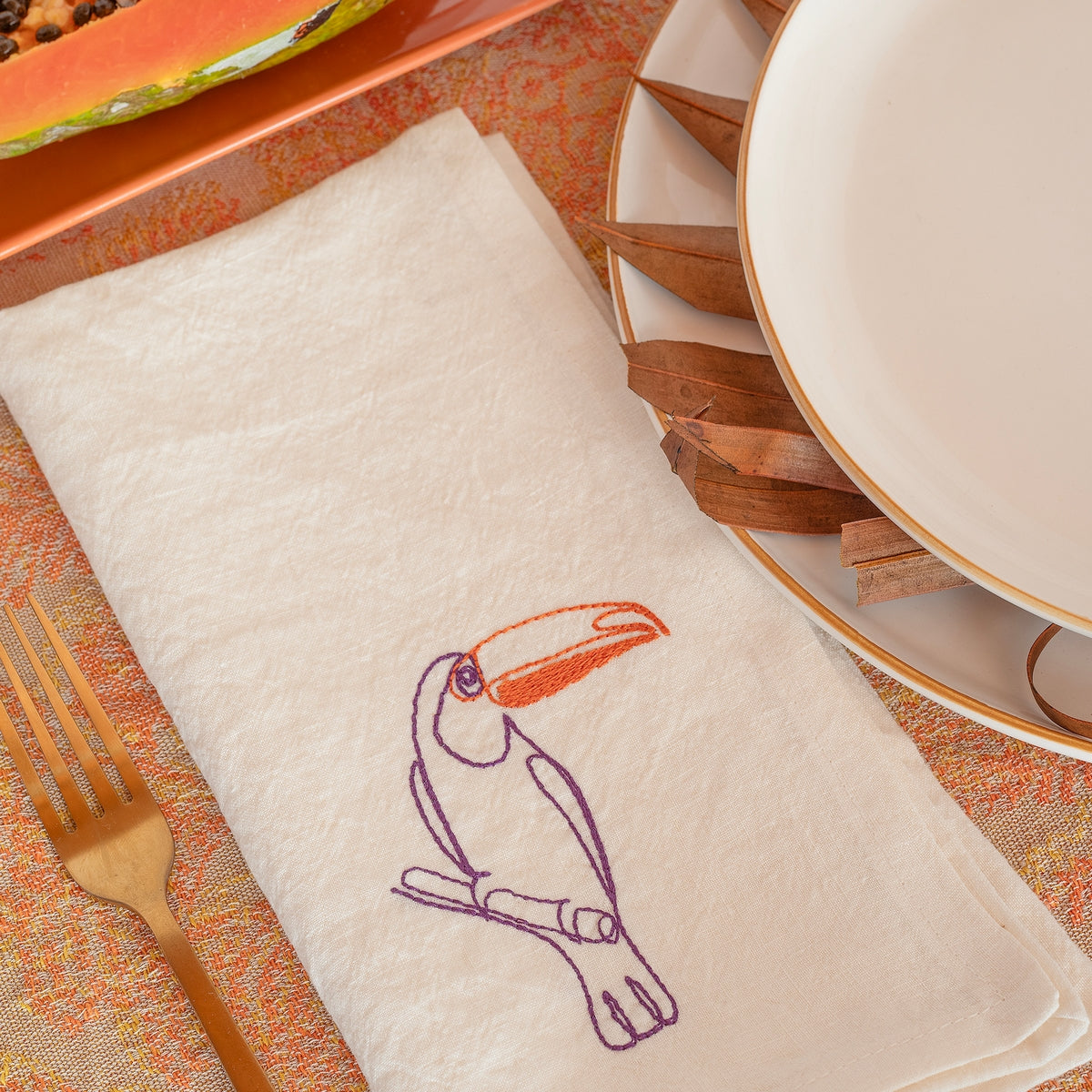 SAVANA - Set of 2 embrodiered napkins