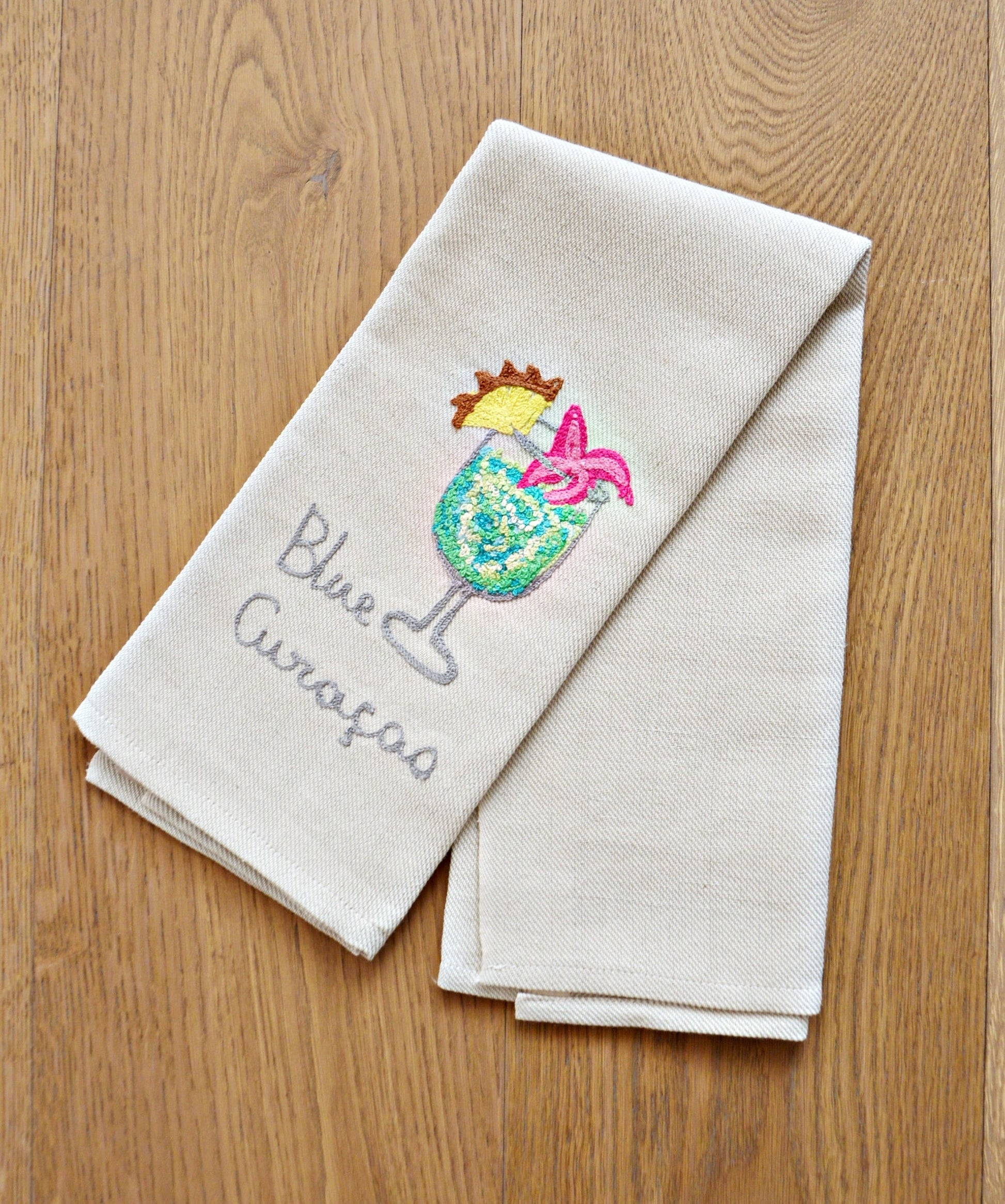 COCKTAILS - EMBROIDERED KITCHEN TOWEL