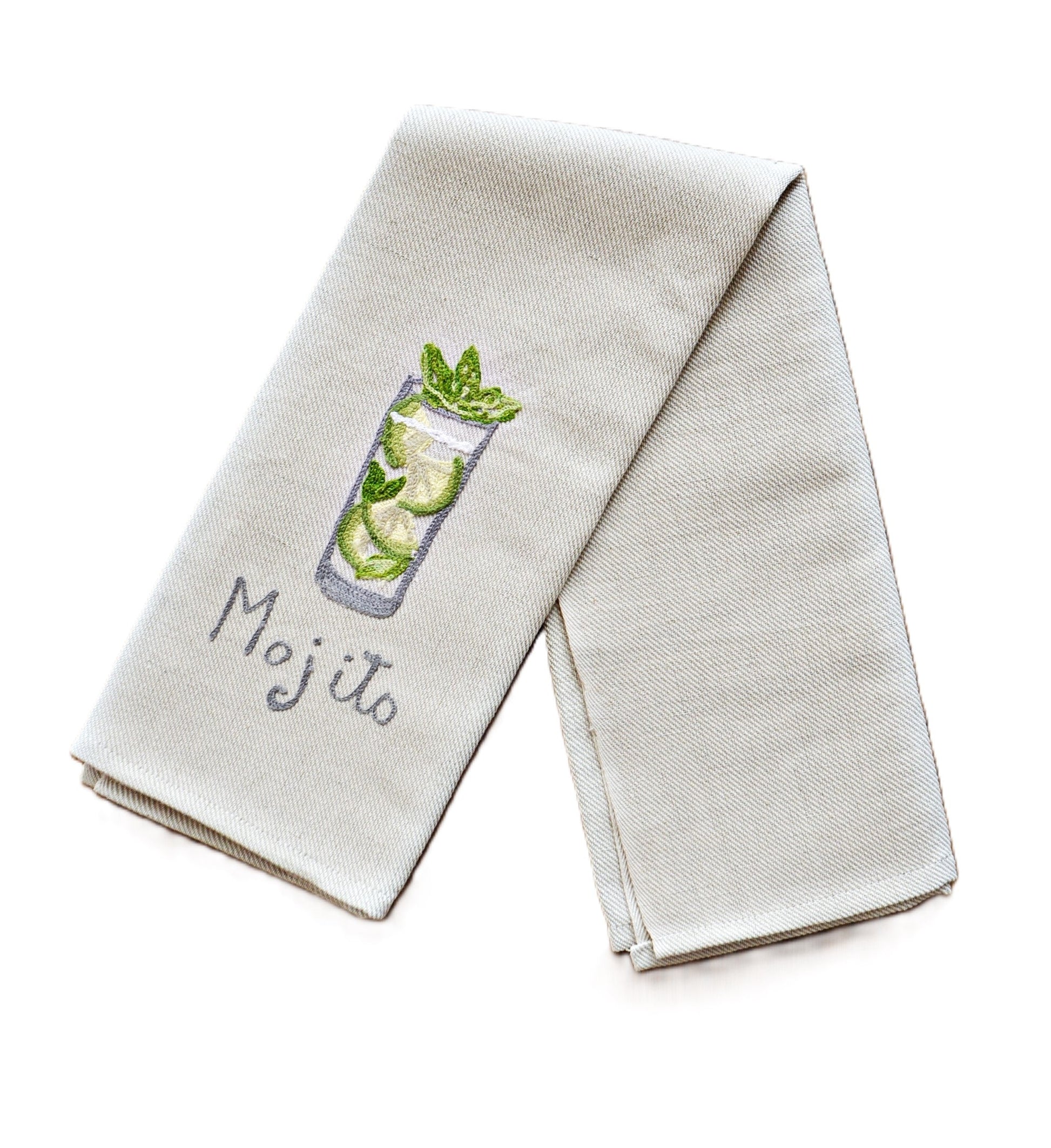 COCKTAILS - EMBROIDERED KITCHEN TOWEL