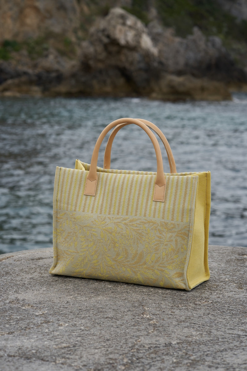 KENZIA HANDBAG - LEATHER HANDLES