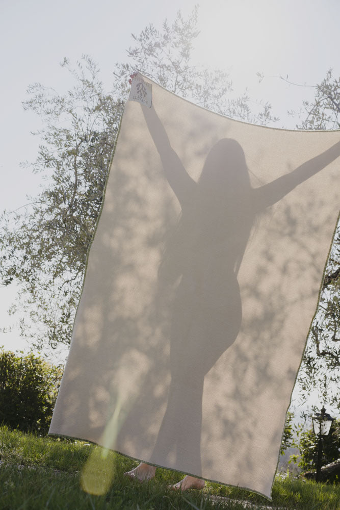 WAFFLE BATH TOWEL - FLORA