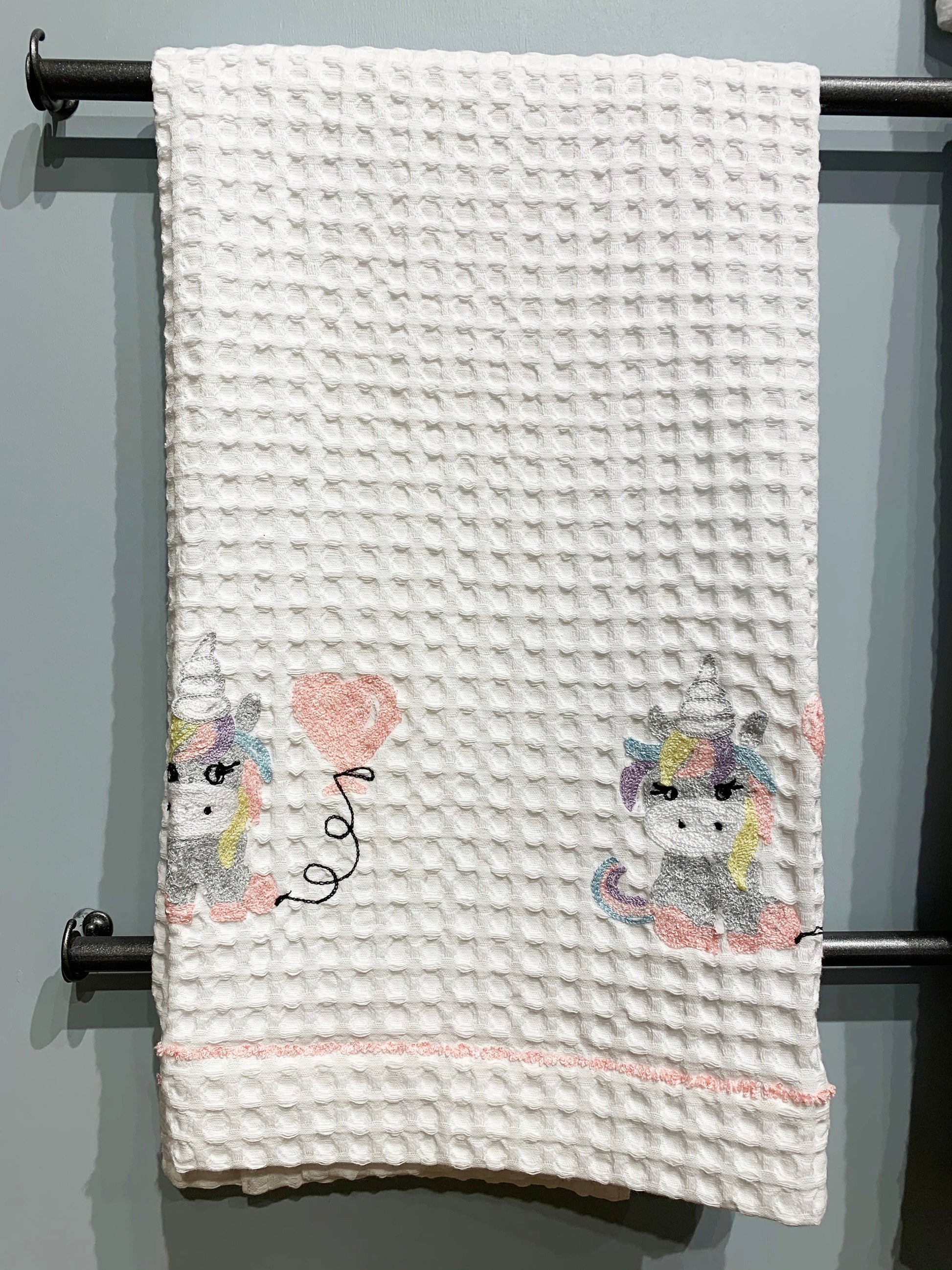 UNICORN - Embroidered Honeycomb towels