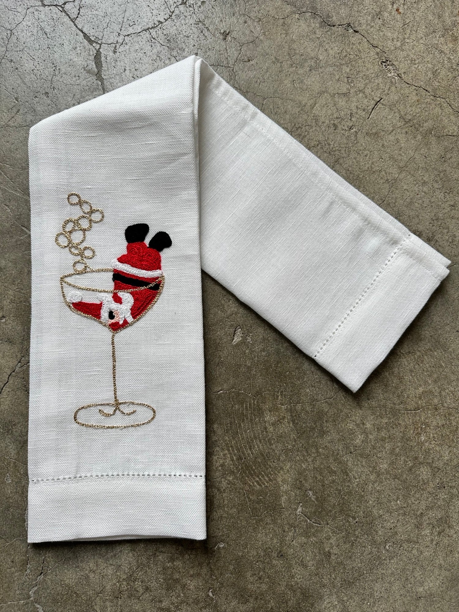 CHRISTMAS GUEST TOWEL EMBROIDERED