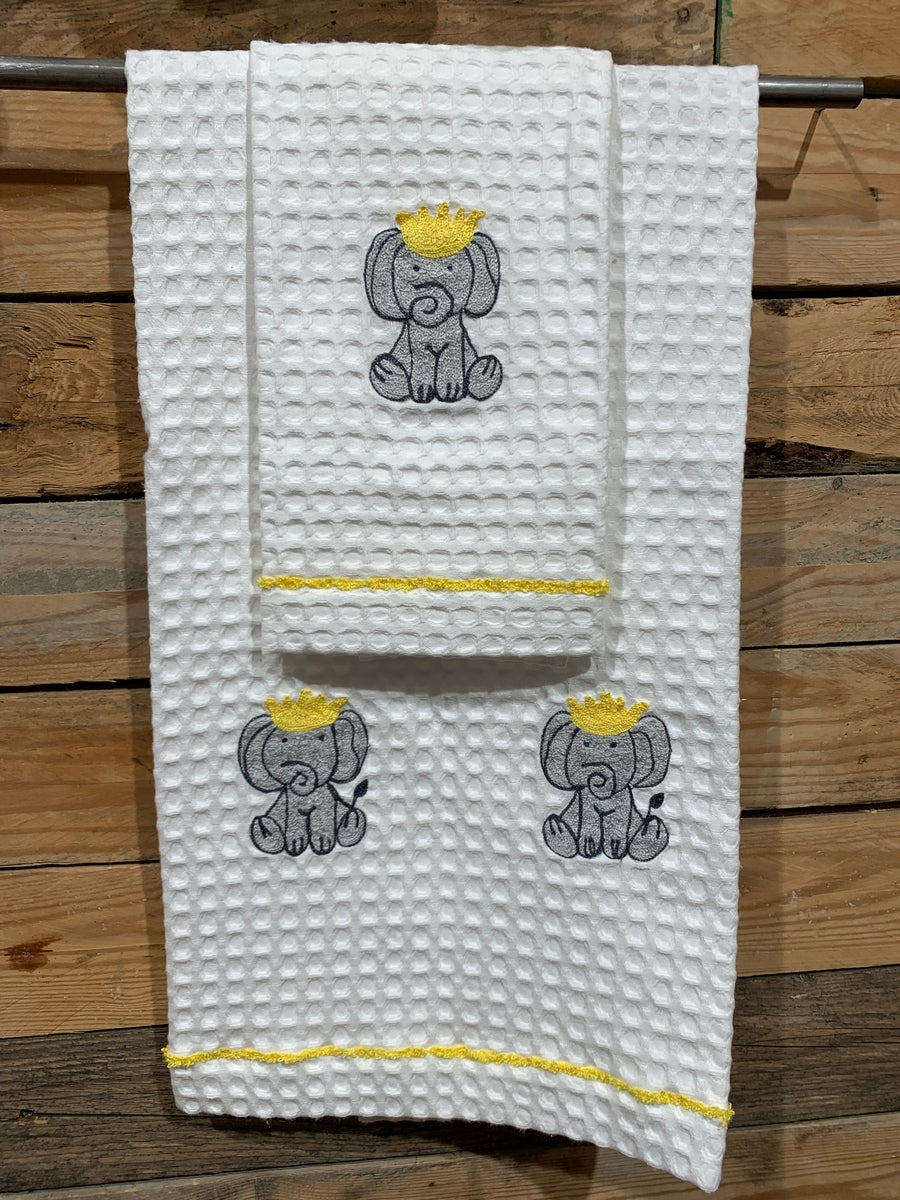 ELEPHANT WITH CROWN - TOWELS FOR CHILDREN