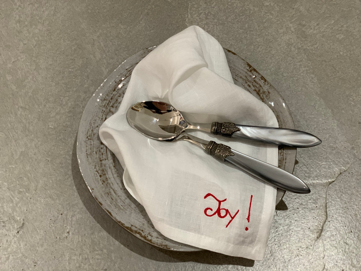 Napkins in soft prewashed linen with embroidery