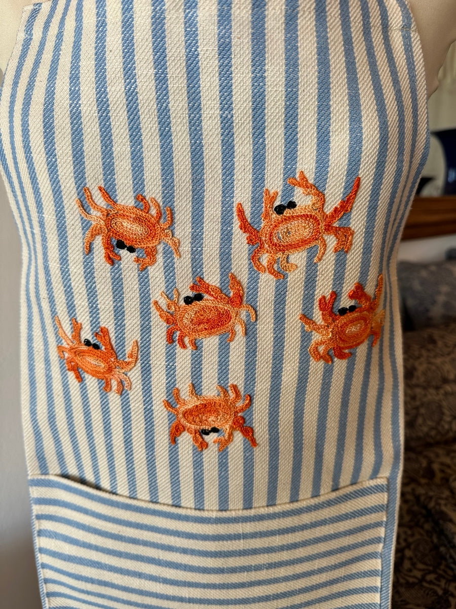 EMBROIDERED APRON - CRABS