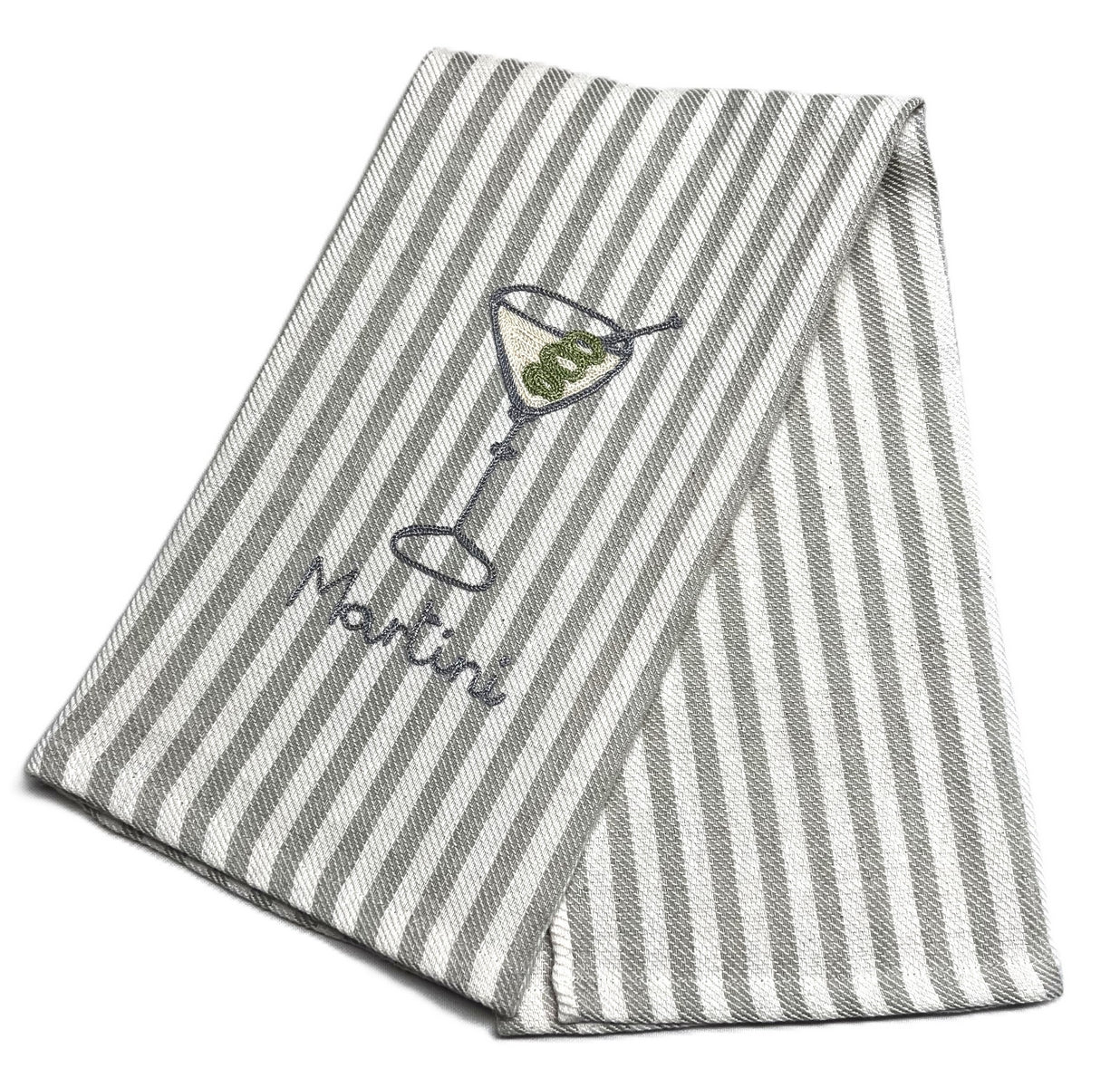 COCKTAILS - EMBROIDERED KITCHEN TOWEL