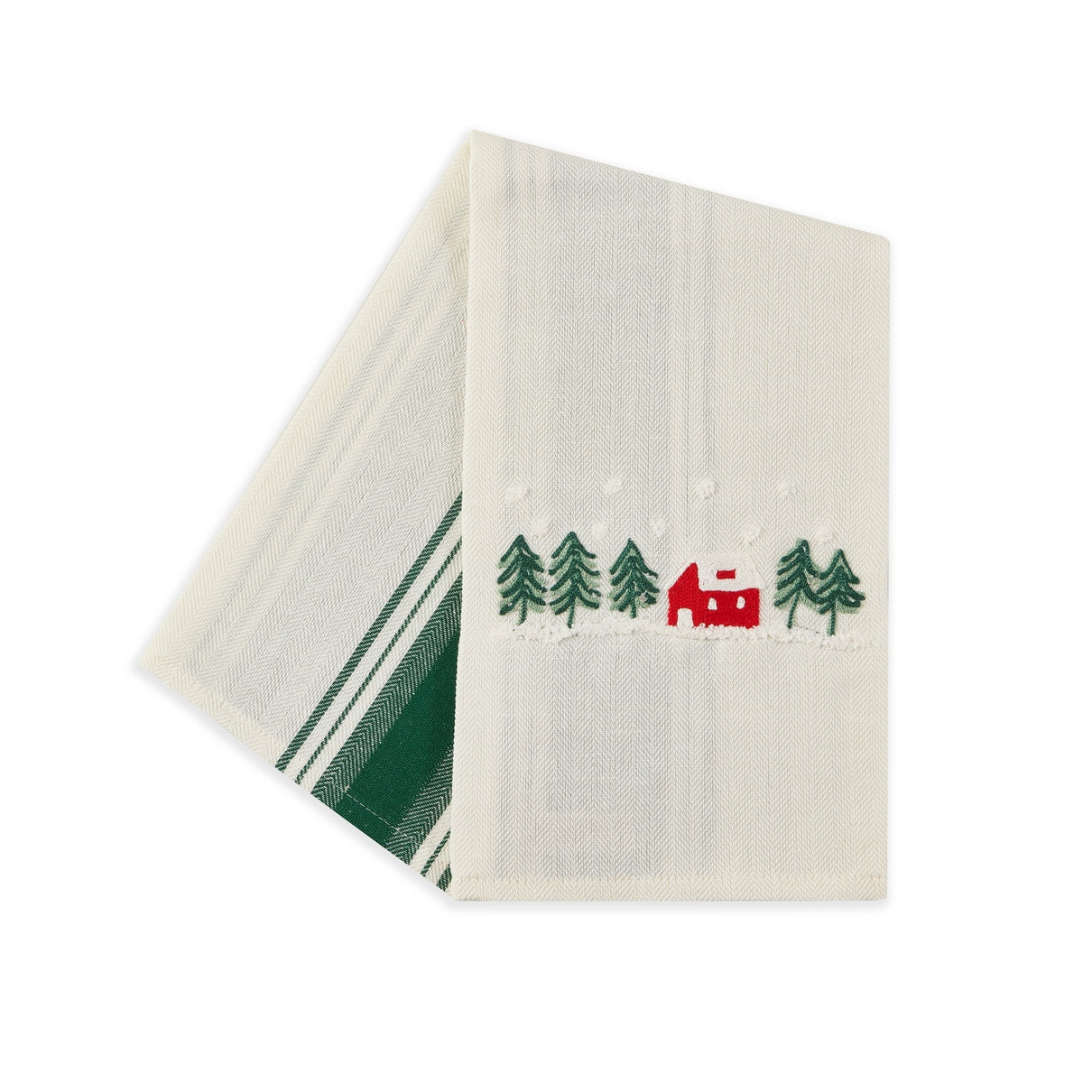 Christmas Night - Embroidered kitchen towel
