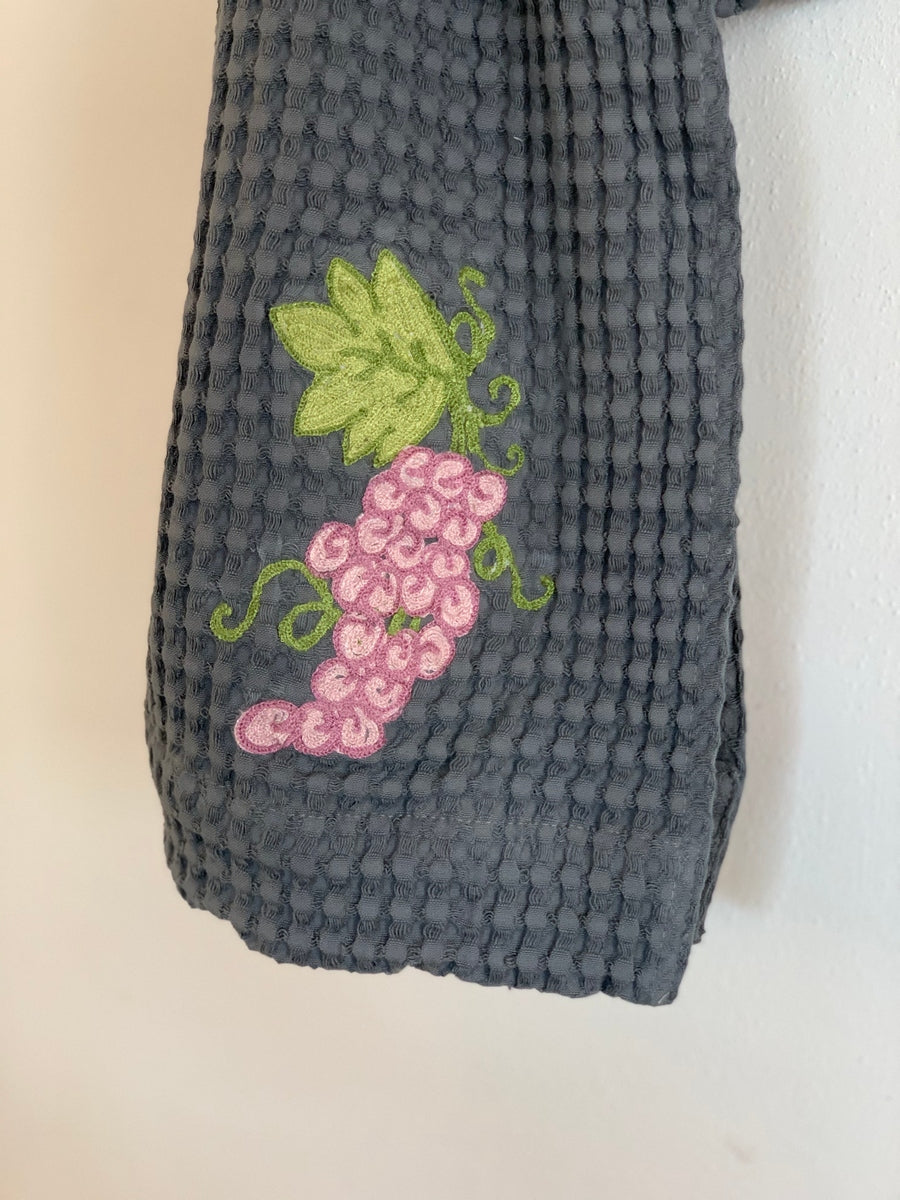 WAFFLE BATH TOWEL WITH EMBROIDERY